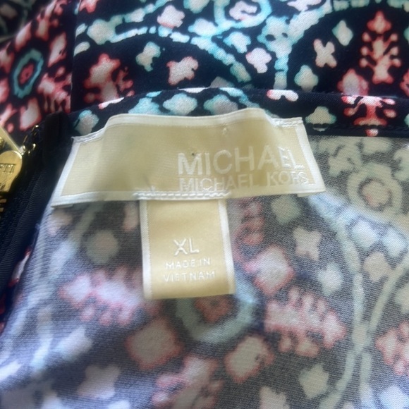 Michael Kors Women’s Fit n Flare Geometric Print Casual Mini Dress Size XL - Picture 9 of 15
